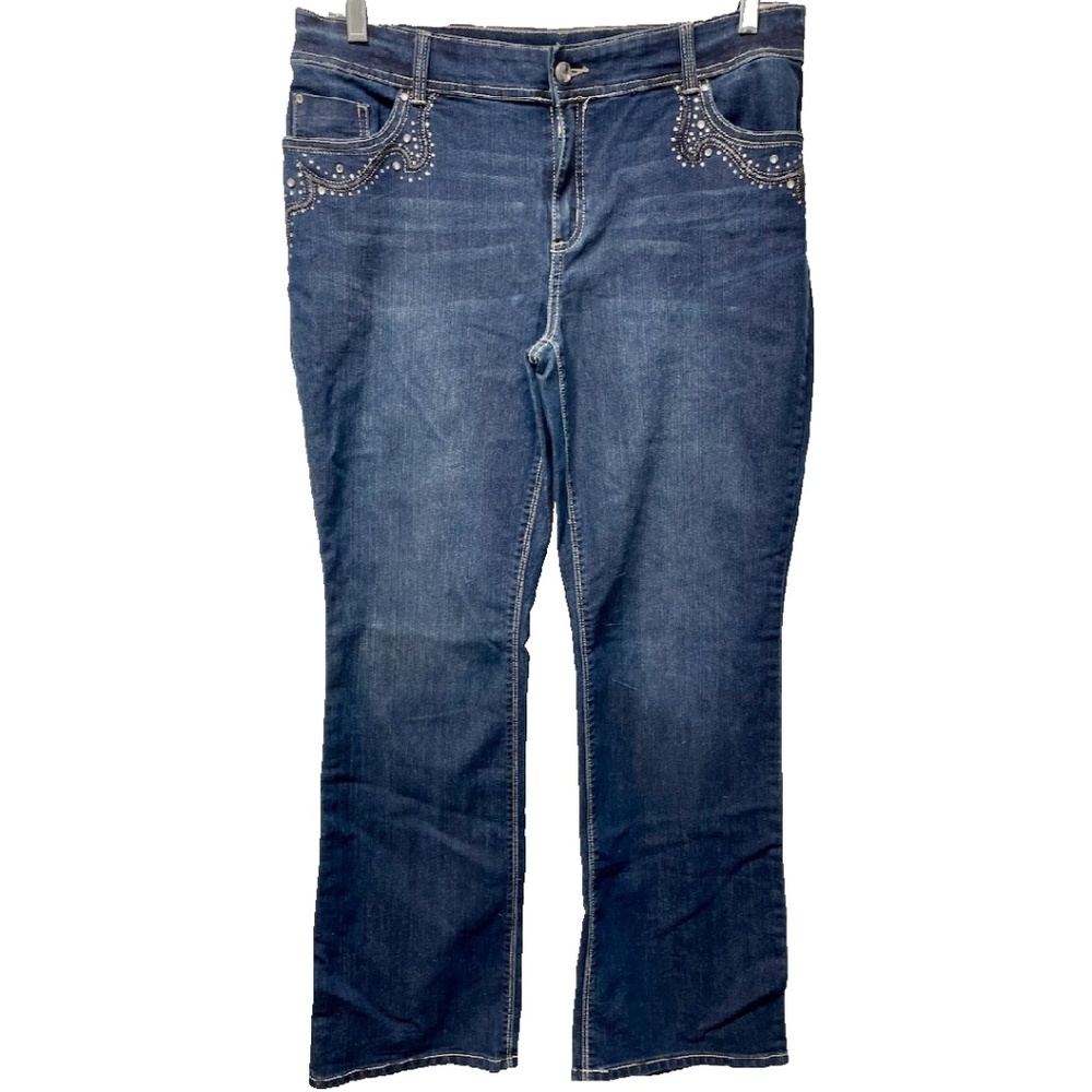 Chico's Size 2 (US 12) Embroidered Jeans w Sequins, Beads and More